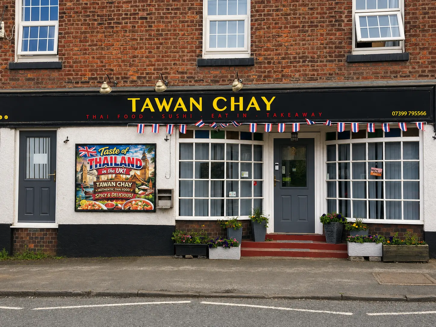 Tawan Chay storefront on High Street, Weaverham, during the day